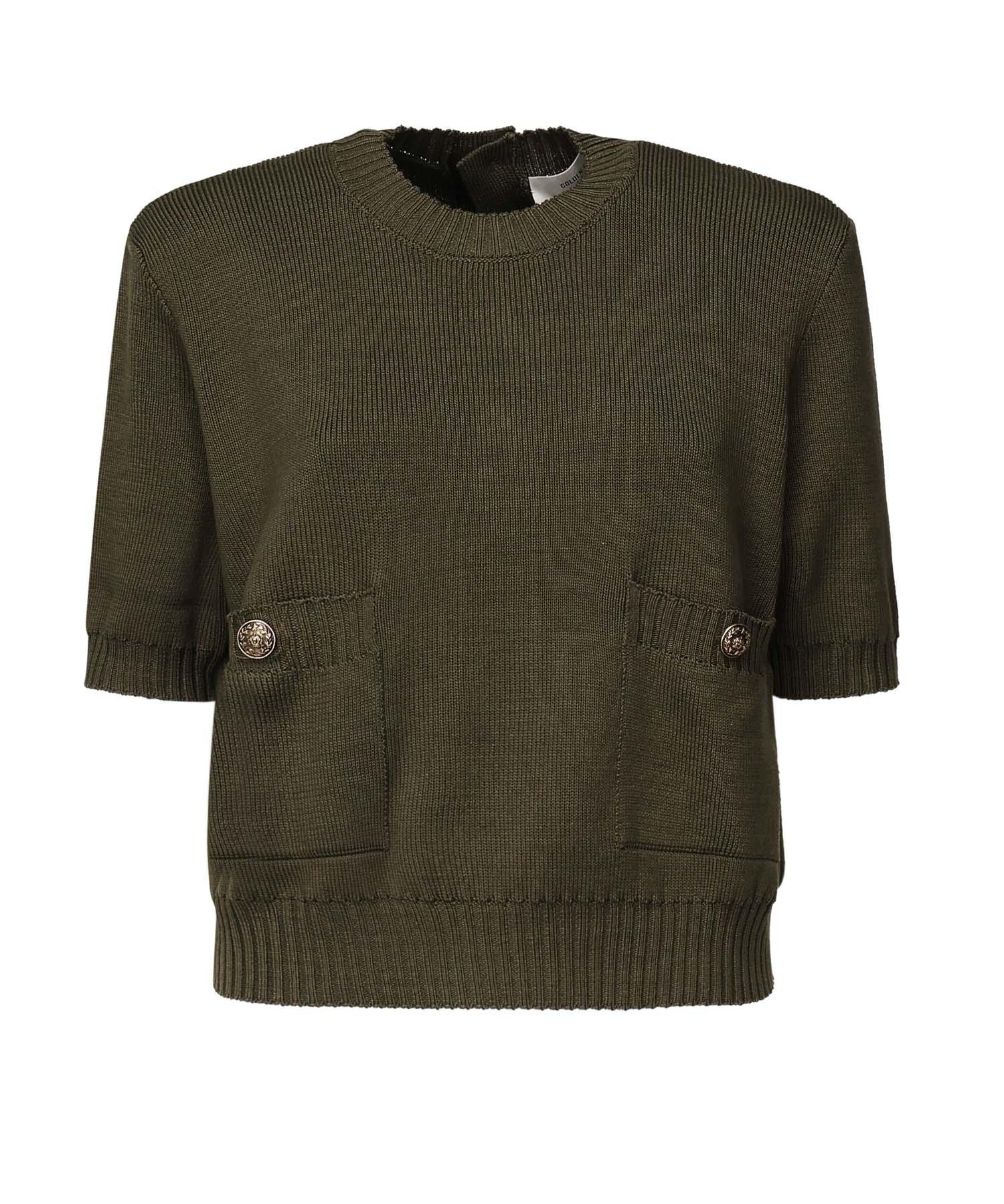 Maglia cropped in cotone GWP02379 P00210535547 GOLDEN GOOSE 