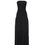 Abito lungo con top a costine e gonna a balze 107015 A3D1Z99 PINKO 