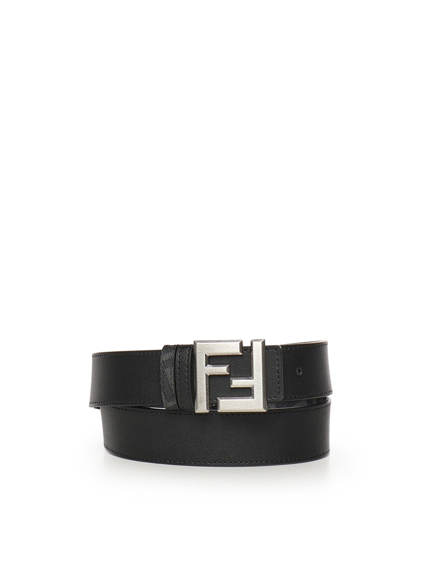 Cintura Squared FF in pelle e tela FF jacquard 7C0553 AVV7F0GXN FENDI 