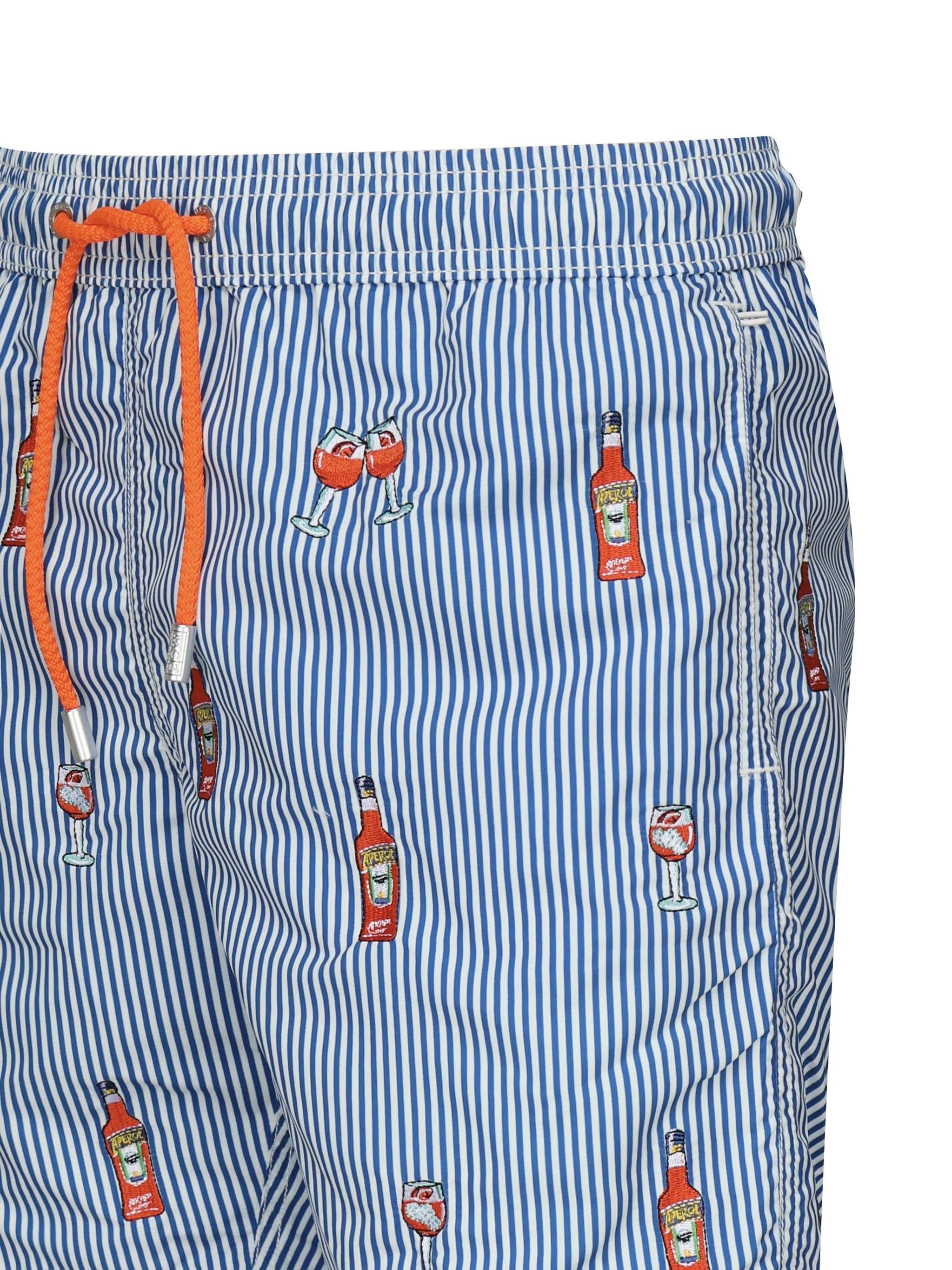 Costume da bagno a righe con stampa GUS0007 02762H MC2 SAINT BARTH 