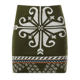 Mini gonna in maglia di cotone jacquard GOKD07059 V3 INSPIRED BY AKEP 
