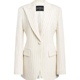 Blazer monopetto in fresco di lana gessato DJ847 ES0080D001 DONDUP 