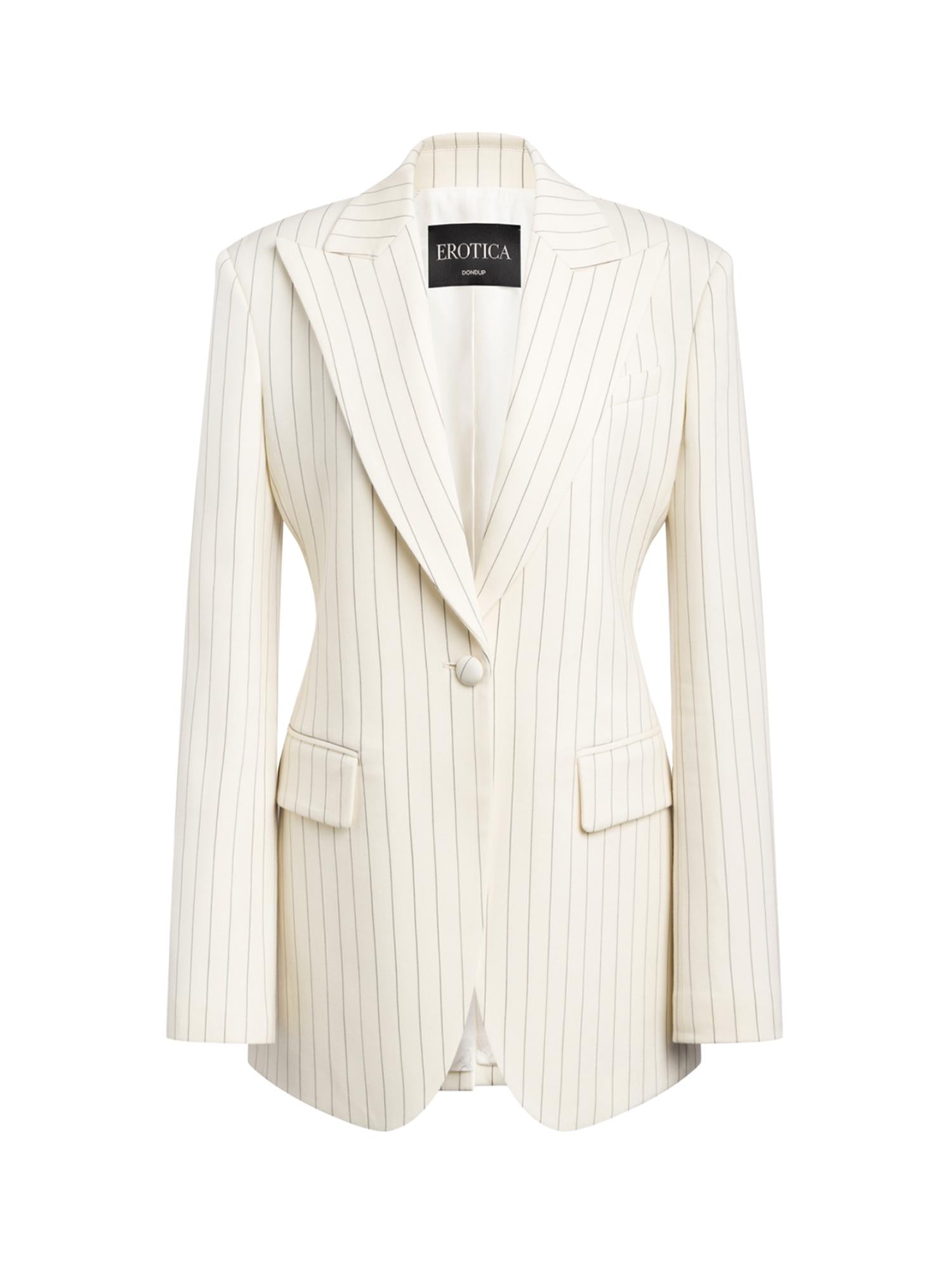 Blazer monopetto in fresco di lana gessato DJ847 ES0080D001 DONDUP 