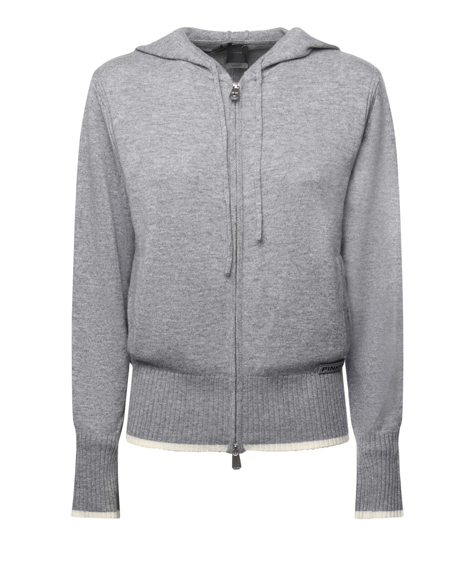 Cardigan con zip in lana e cashmere 105491 A2Q9II2 PINKO 