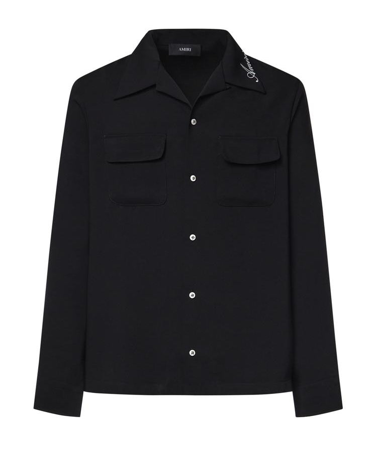 Camicia con tasche e logo AMSTCA1097 001 AMIRI 