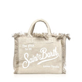 Borsa Vanity in lino con logo VANI022 01139L MC2 SAINT BARTH 