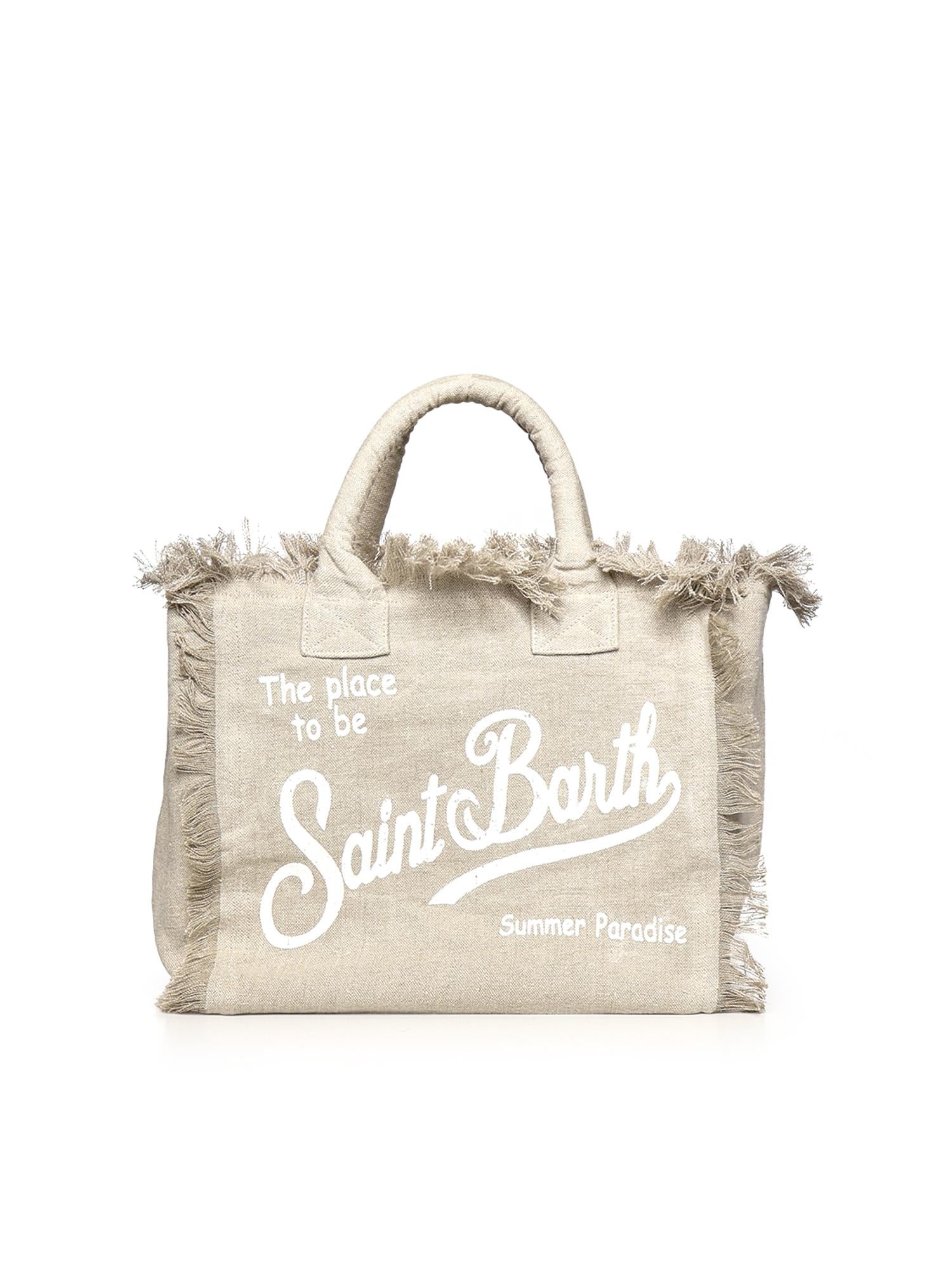Borsa Vanity in lino con logo VANI022 01139L MC2 SAINT BARTH 