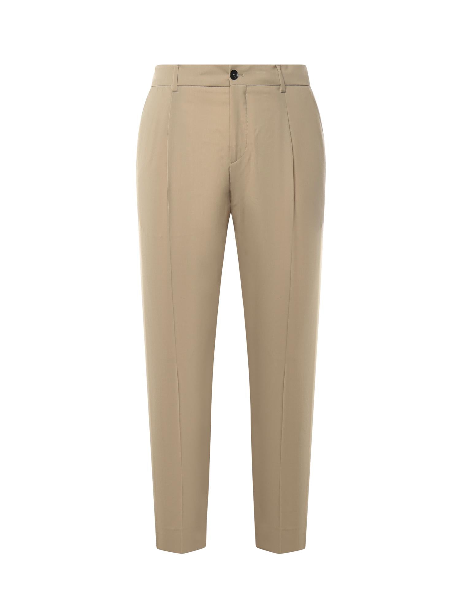 Pantaloni in gabardine di misto lana<BR/> RICCARDO CC REGULAR MTBEIGE BEABLE 
