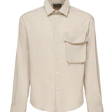 Camicia Wolf con tasca sul petto WOLF -BEIGE GIULIANO GALIANO 