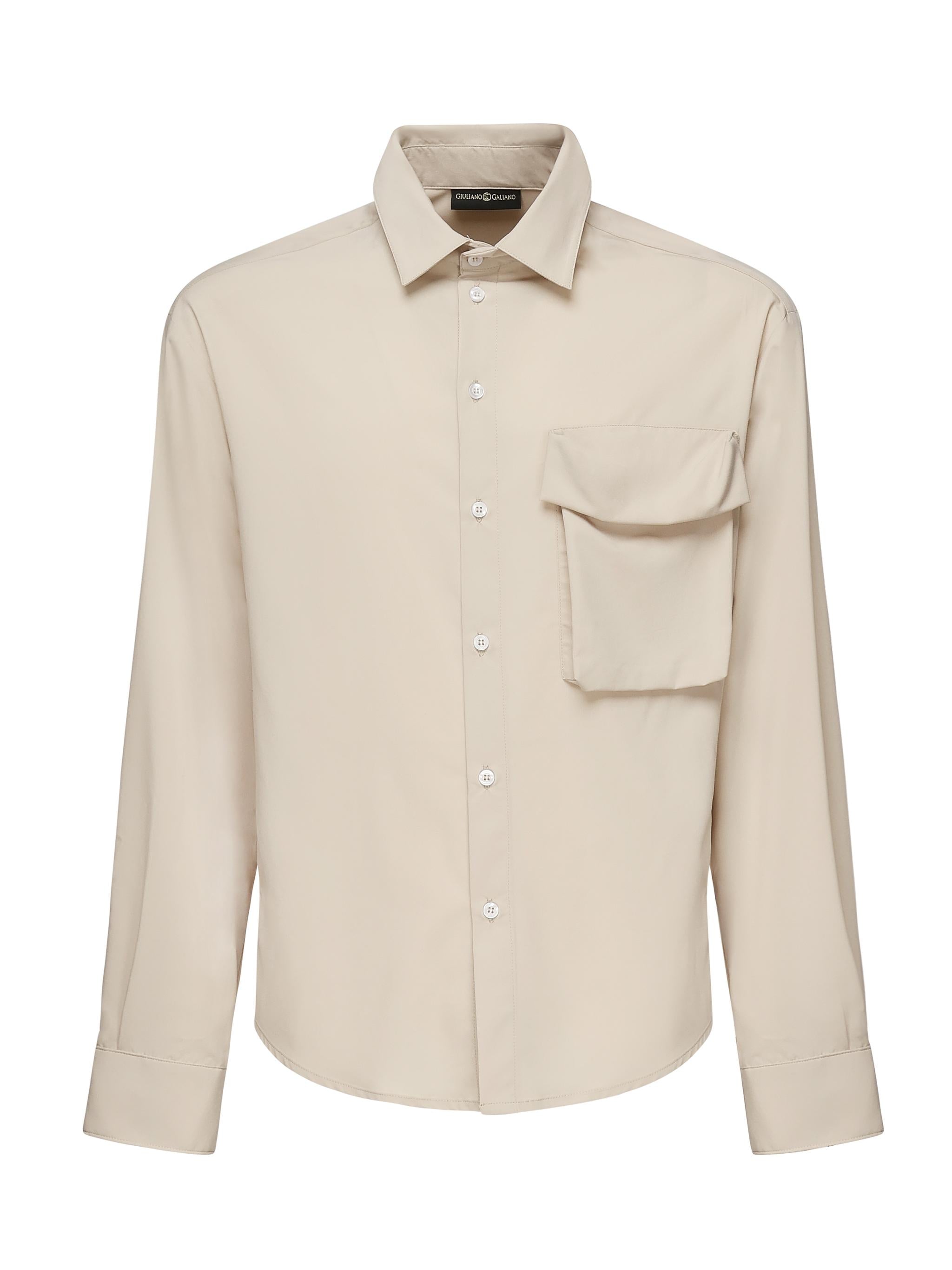 Camicia Wolf con tasca sul petto WOLF -BEIGE GIULIANO GALIANO 