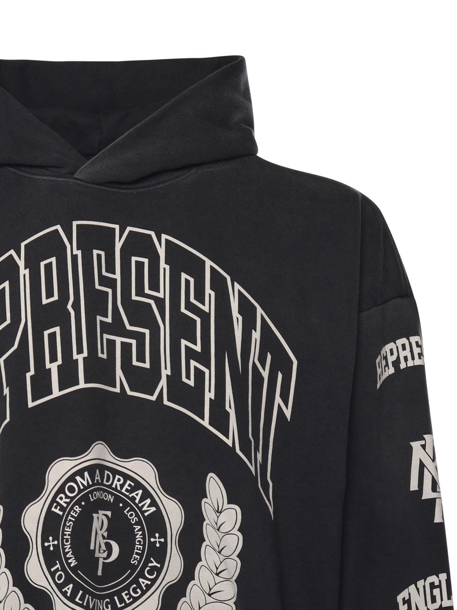 Felpa in cotone con cappuccio con effetto distressed MLM100372 04 REPRESENT 