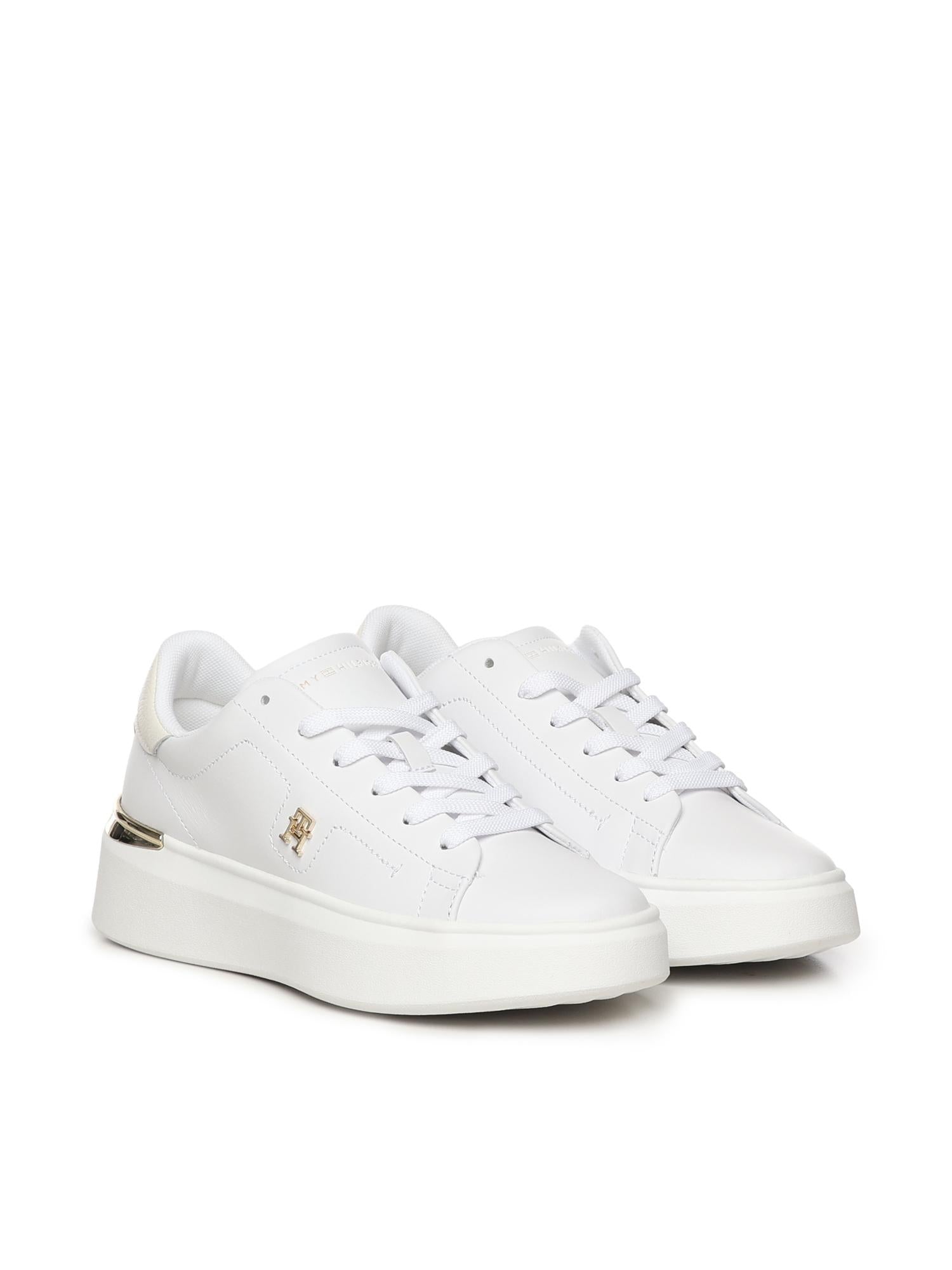 Sneakers in pelle con monogramma FW0FW08631 YBS TOMMY HILFIGER 