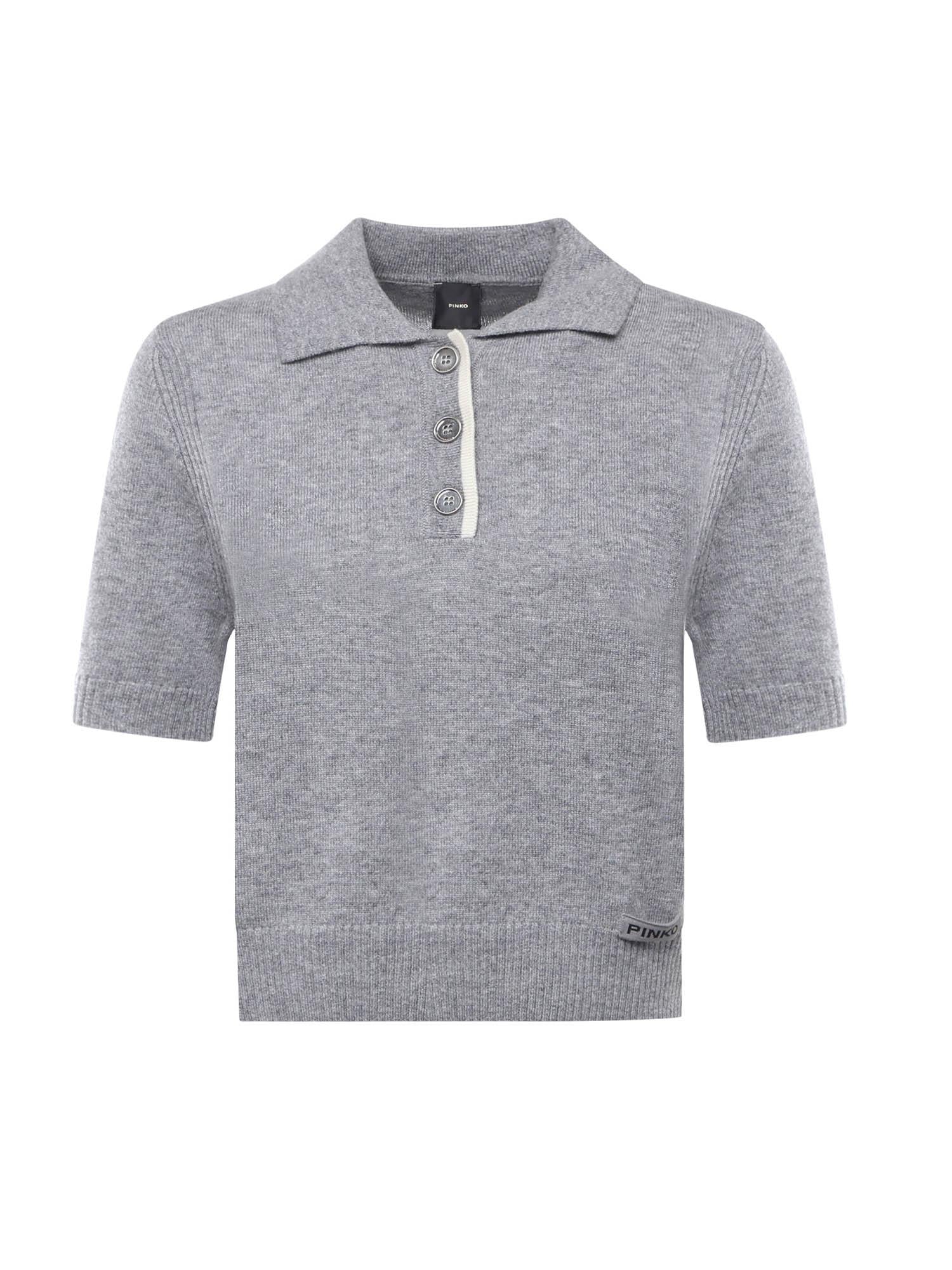 Maglia stile polo con logo 105450 A2Q9II2 PINKO 
