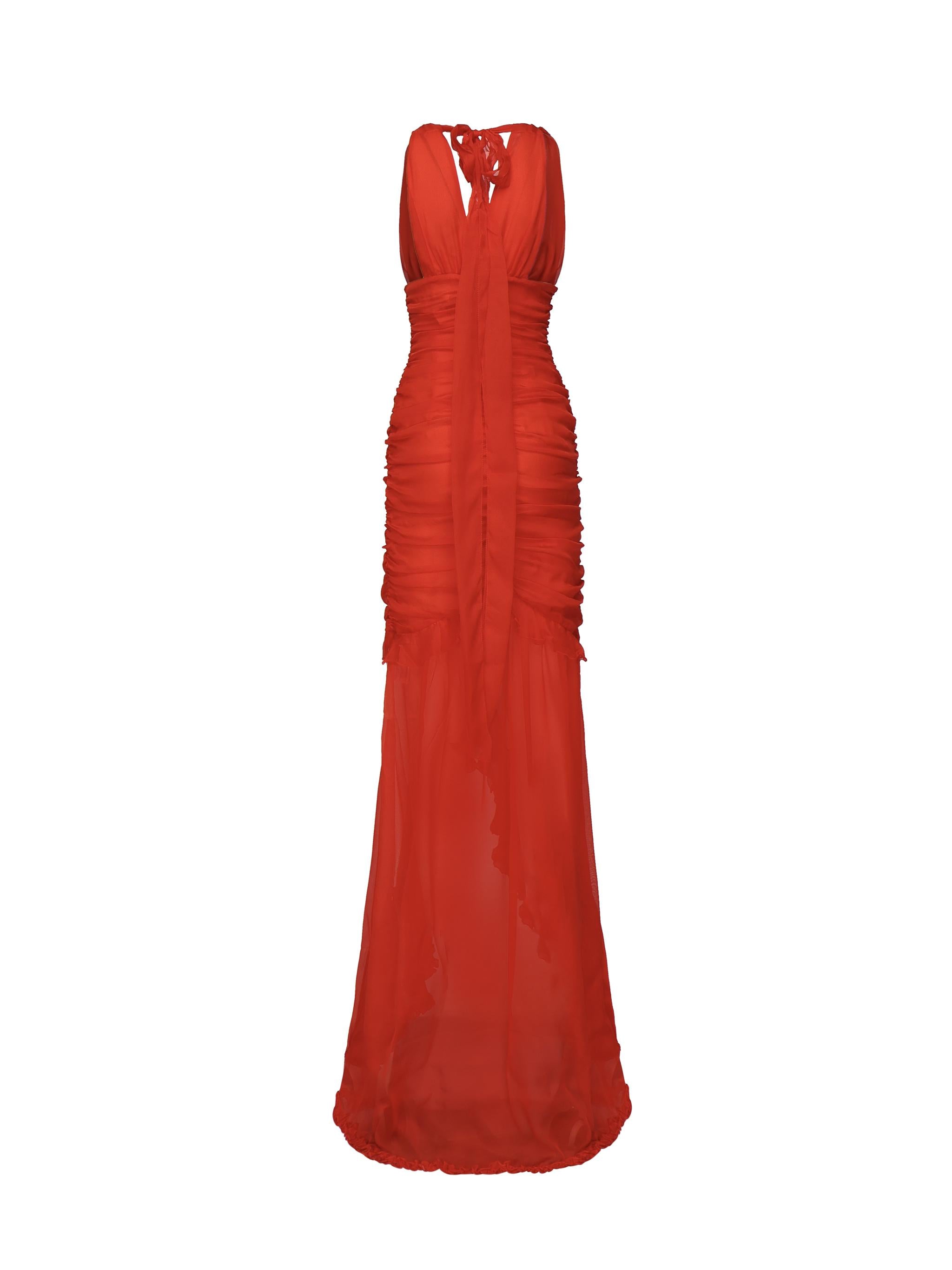 Abito Kayta in seta CD3697 RED FOR LOVE & LEMONS 