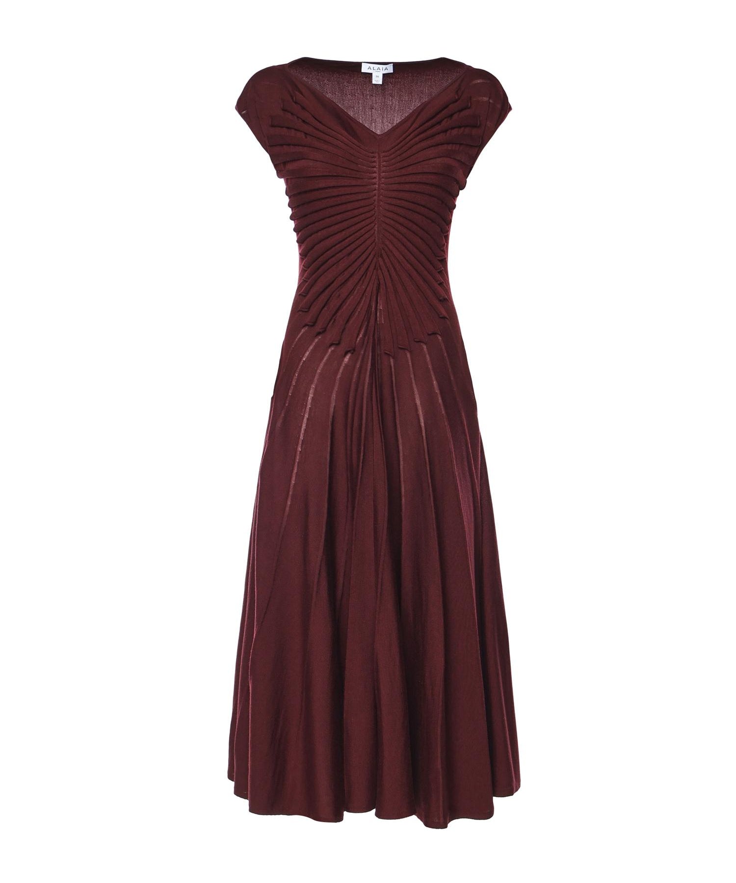 Abito midi in lana vergine AA9R2861K162C 337 ALAIA 