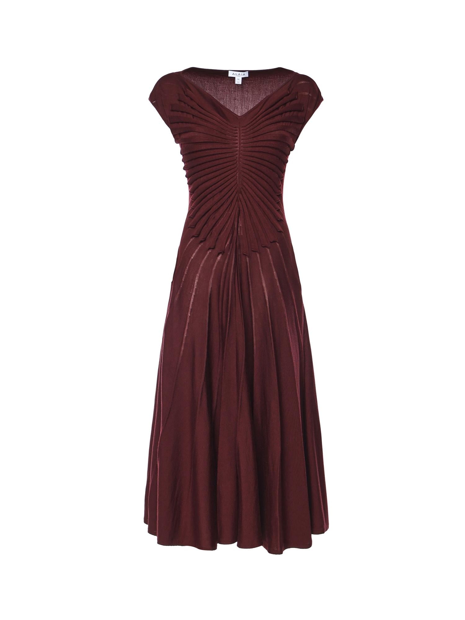 Abito midi in lana vergine AA9R2861K162C 337 ALAIA 