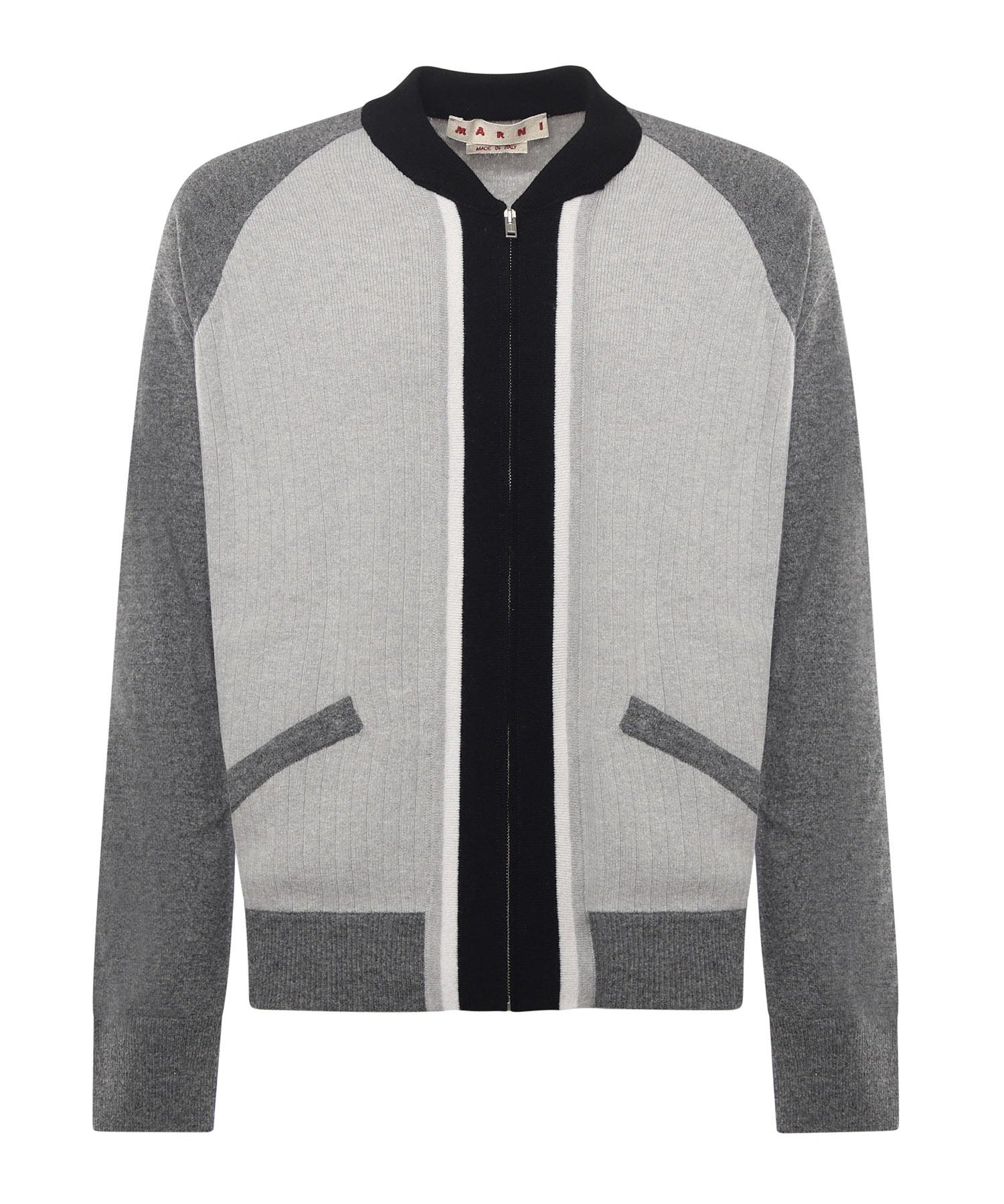 Cardigan in lana con collo bomber CDMG0165Q0 UFH55100N15 MARNI 