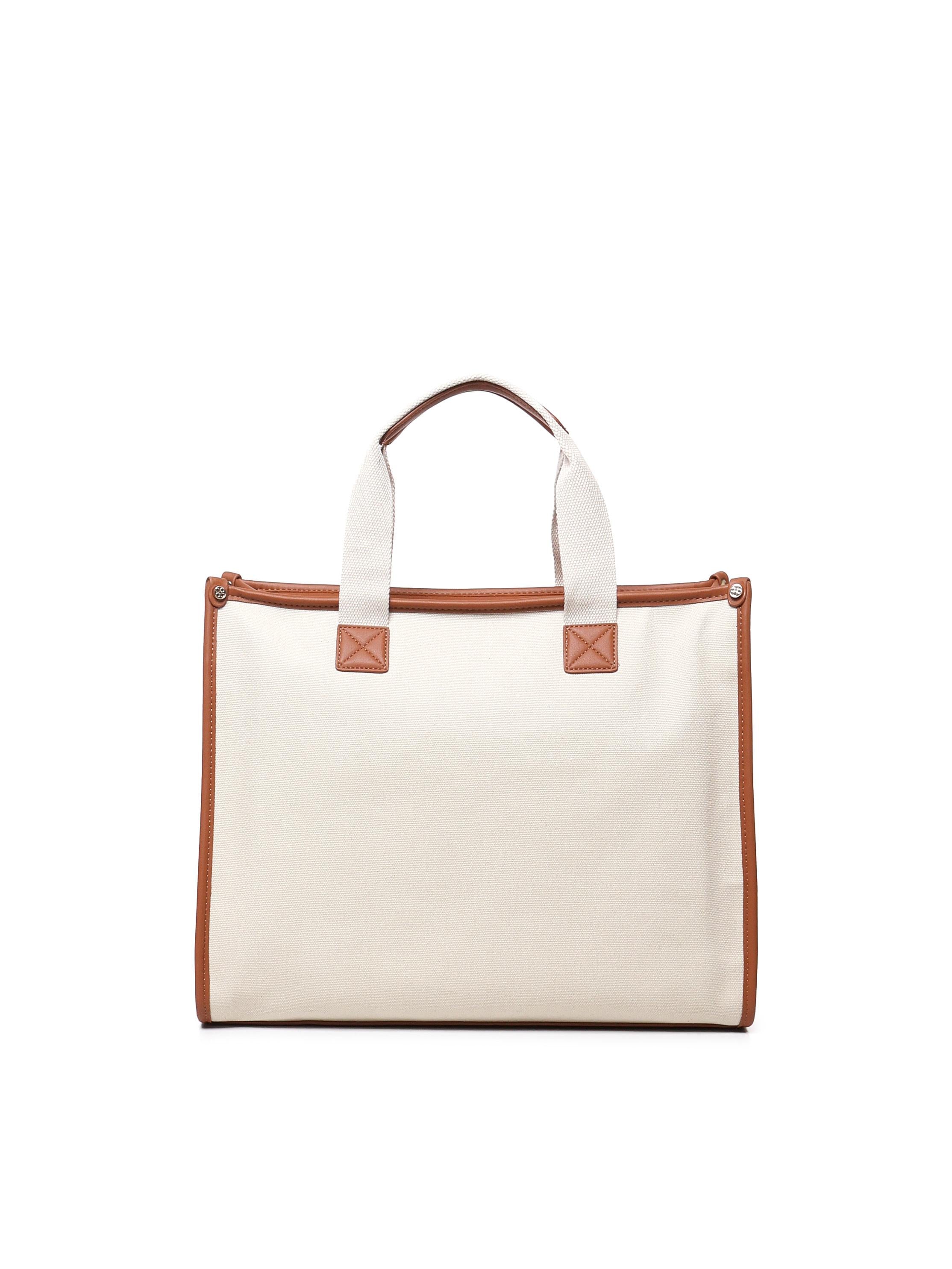 Borsa tote Responsability in cotone 73BS6AF01 RESPONSIBILITY BISNATURALE/CUOIO V° 73 