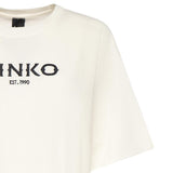 T-shirt in jersey con logo 106872 A3B3Z05 PINKO 