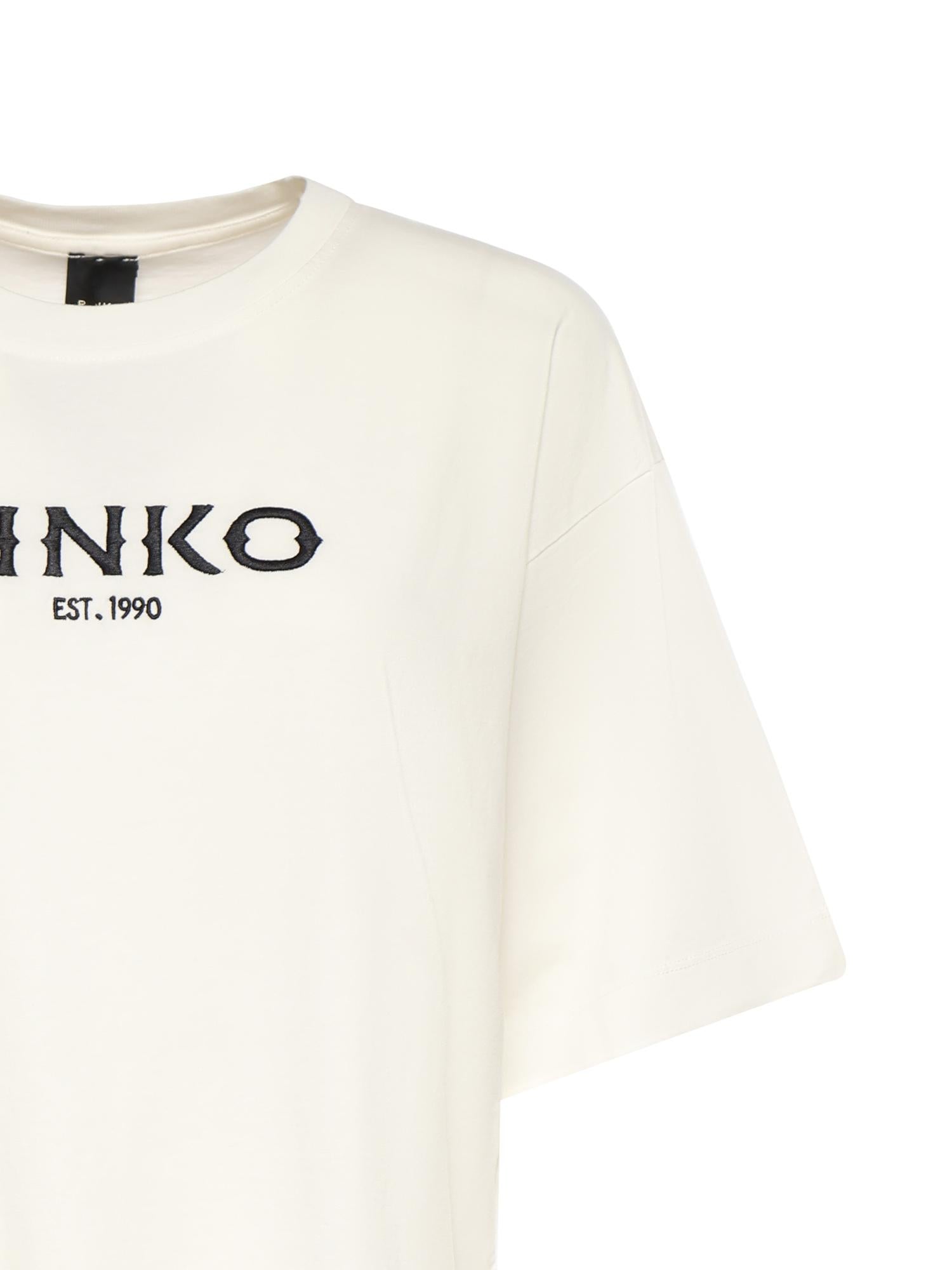T-shirt in jersey con logo 106872 A3B3Z05 PINKO 