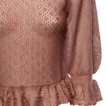 Pullover con volant in maglia di lurex CH26SMP13620 6T2 CHLOÉ 