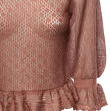 Pullover con volant in maglia di lurex CH26SMP13620 6T2 CHLOÉ 