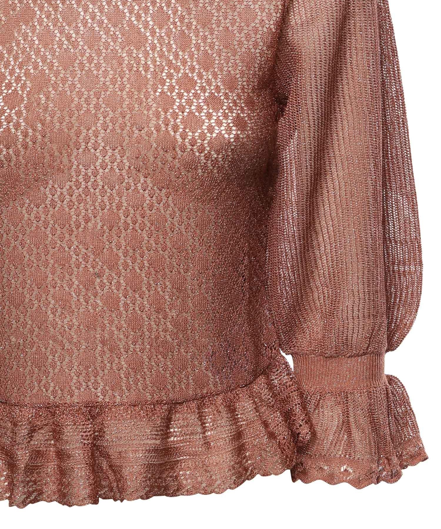 Pullover con volant in maglia di lurex CH26SMP13620 6T2 CHLOÉ 