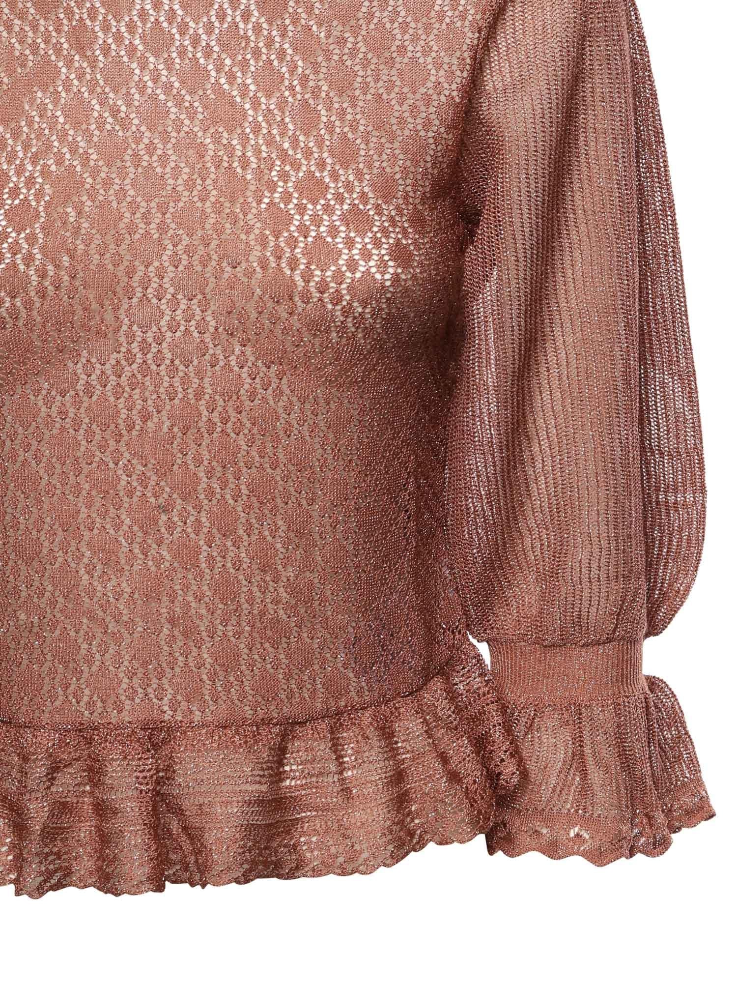 Pullover con volant in maglia di lurex CH26SMP13620 6T2 CHLOÉ 