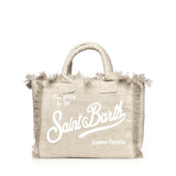 Borsa Vanity in lino con logo VANI022 01139L MC2 SAINT BARTH 