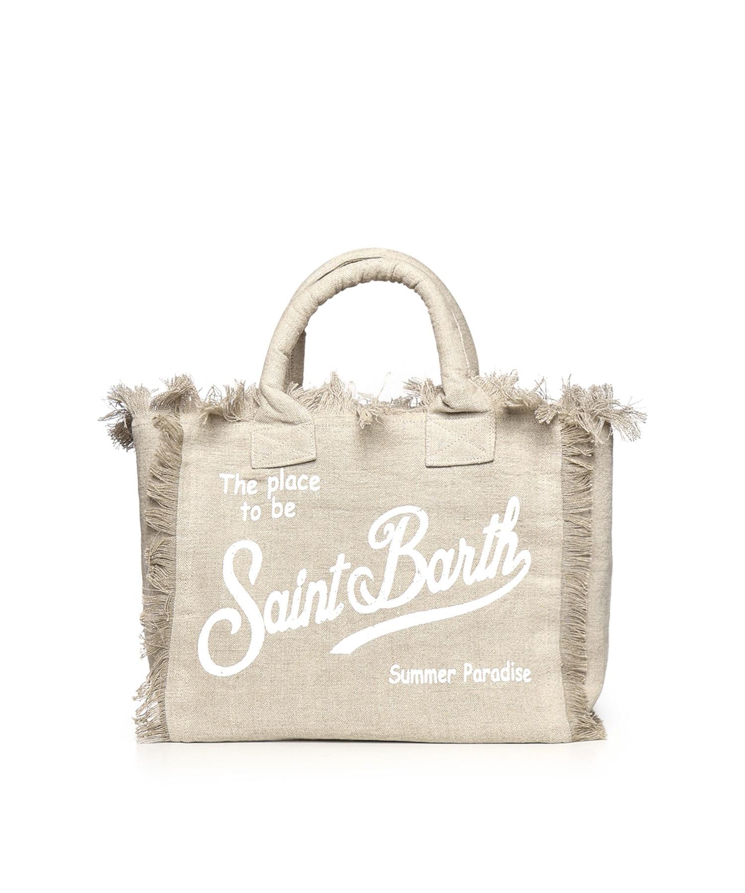 Borsa Vanity in lino con logo VANI022 01139L MC2 SAINT BARTH 