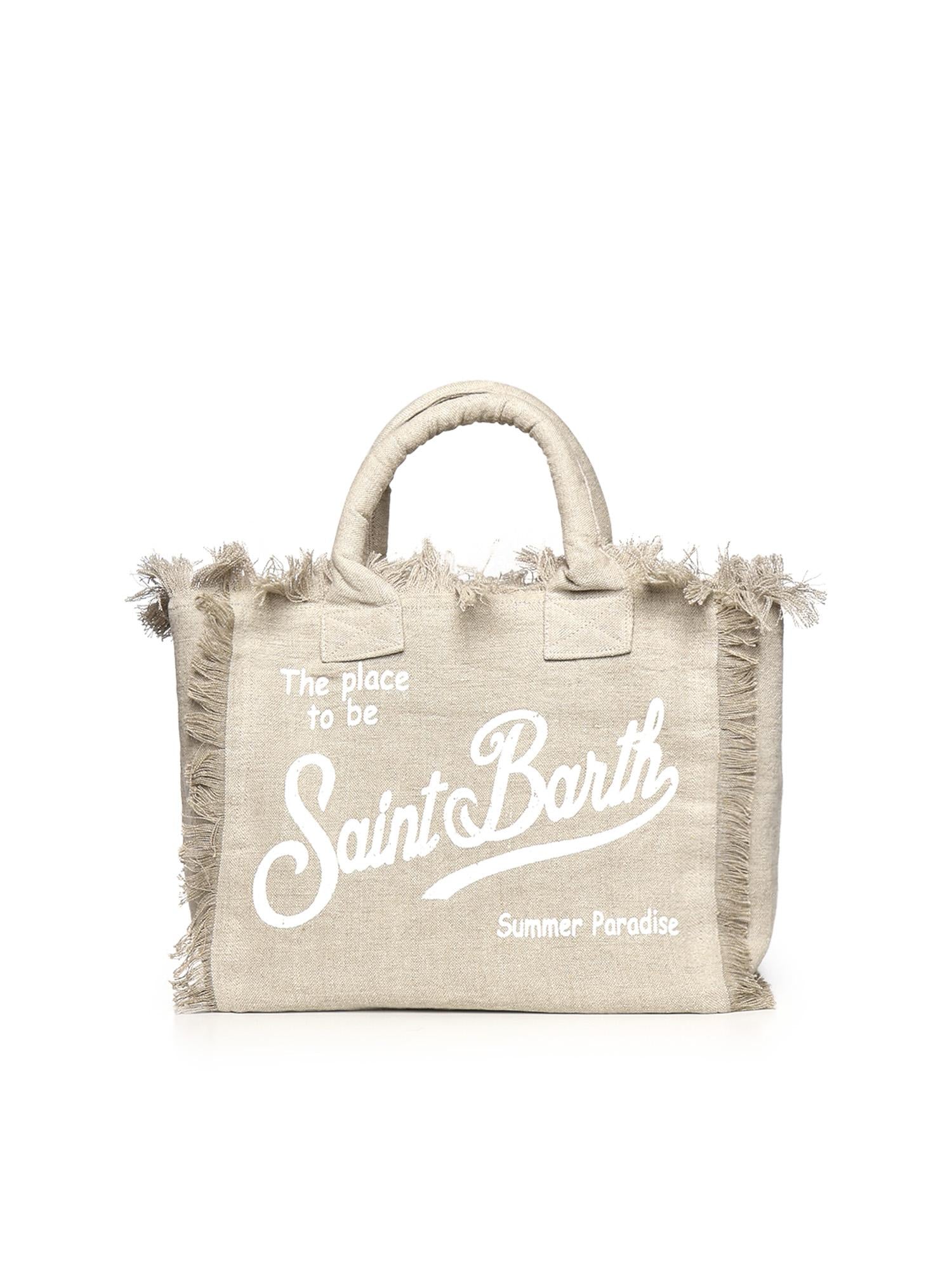 Borsa Vanity in lino con logo VANI022 01139L MC2 SAINT BARTH 