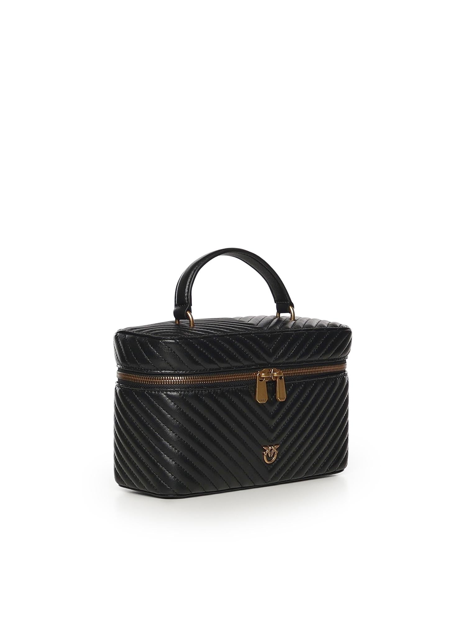 Beauty case a tracolla in nappa chevron 106348 A0GKZ99Q PINKO 