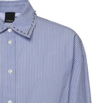 Camicia cropped a righe con colletto gioiello 106277 A32RZE5 PINKO 
