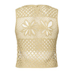 Top senza maniche crochet traforato 104733 A2FFC43 PINKO 