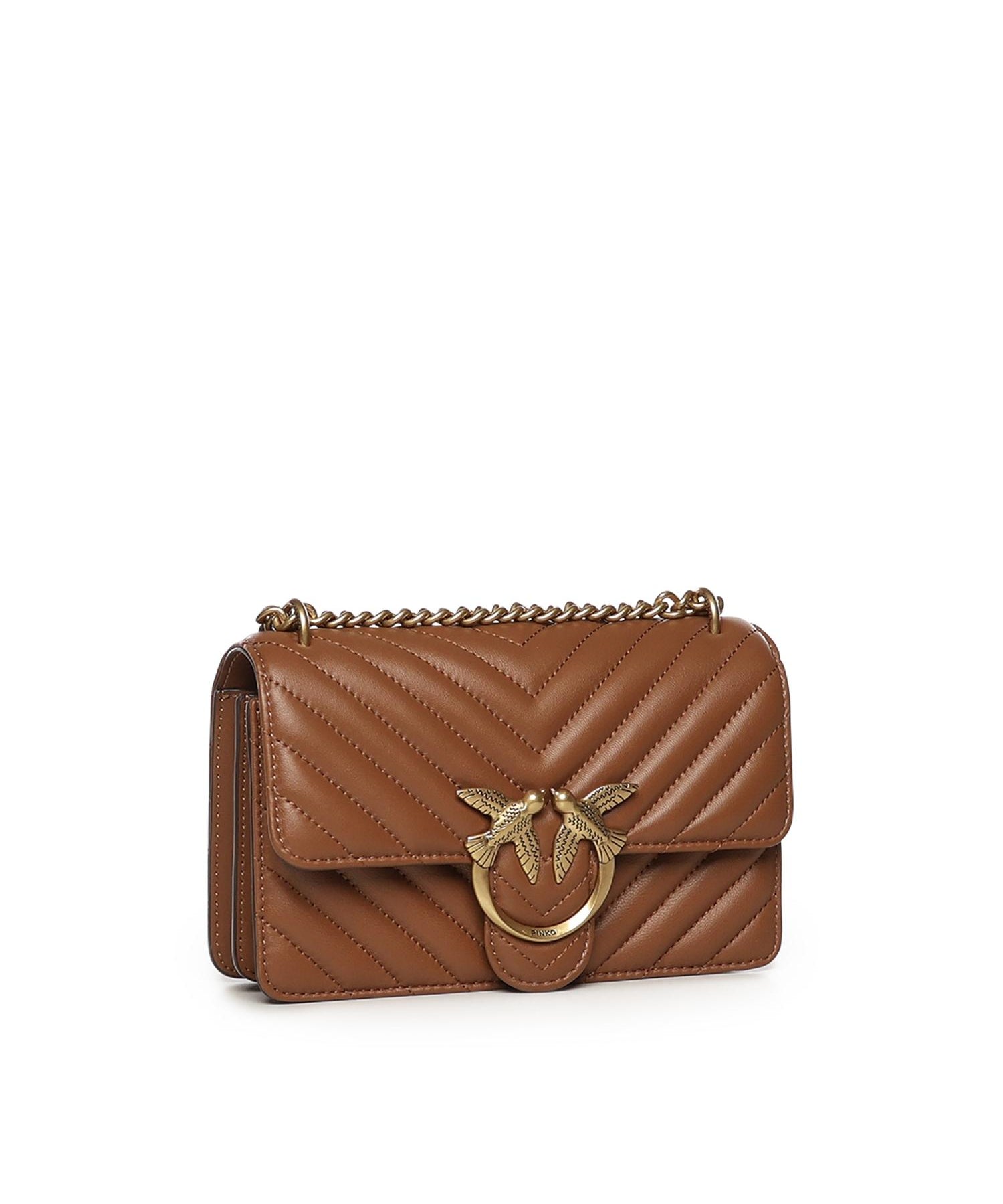 Borsa piccola a tracolla Love Bag One Chevron in pelle 100074 A0GKL17Q PINKO 