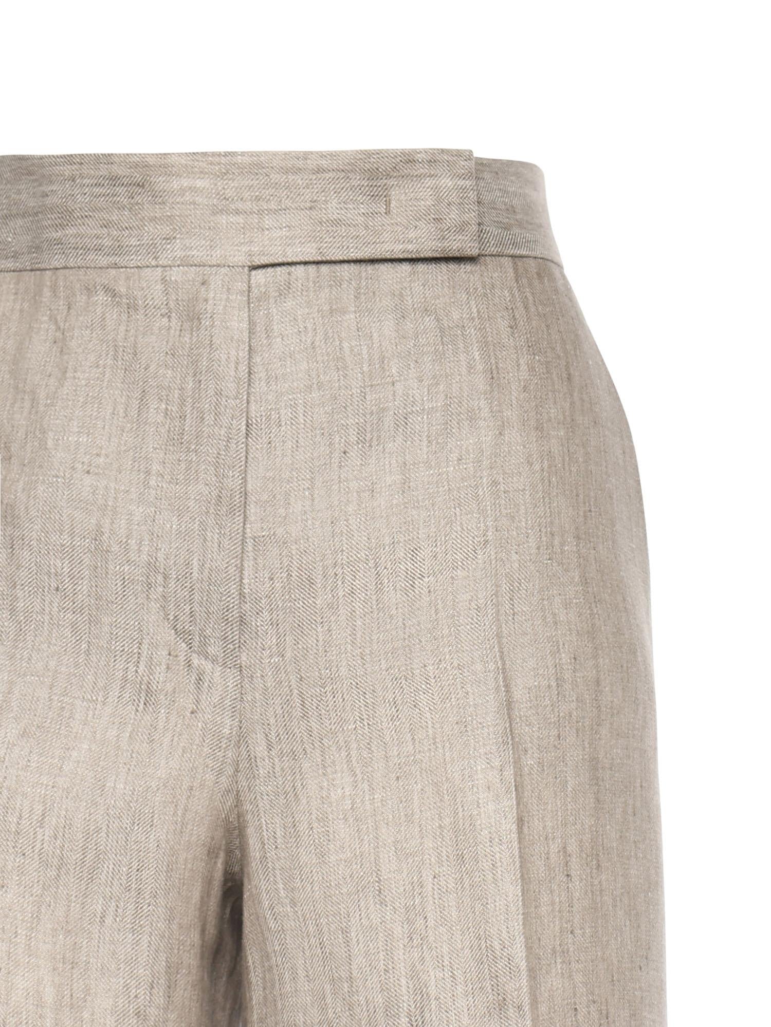Pantalone in batavia di lino Chevron 2611131012600 002 MAX MARA 