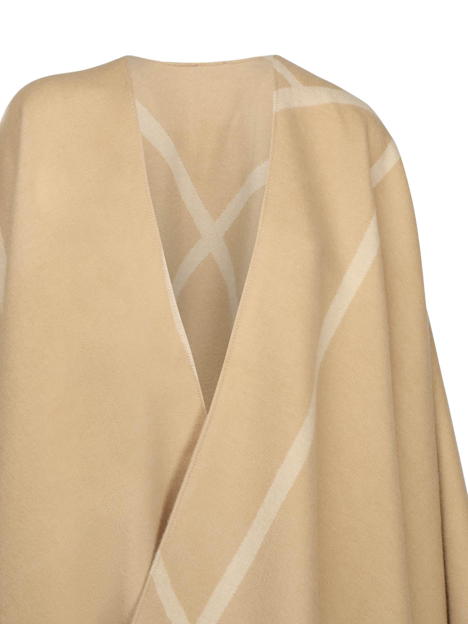 Mantella in lana con logo 2526546037600 002 MM Max Mara 