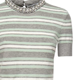 Maglia a righe con finiture in cristallo PF25050T GR SELF-PORTRAIT 