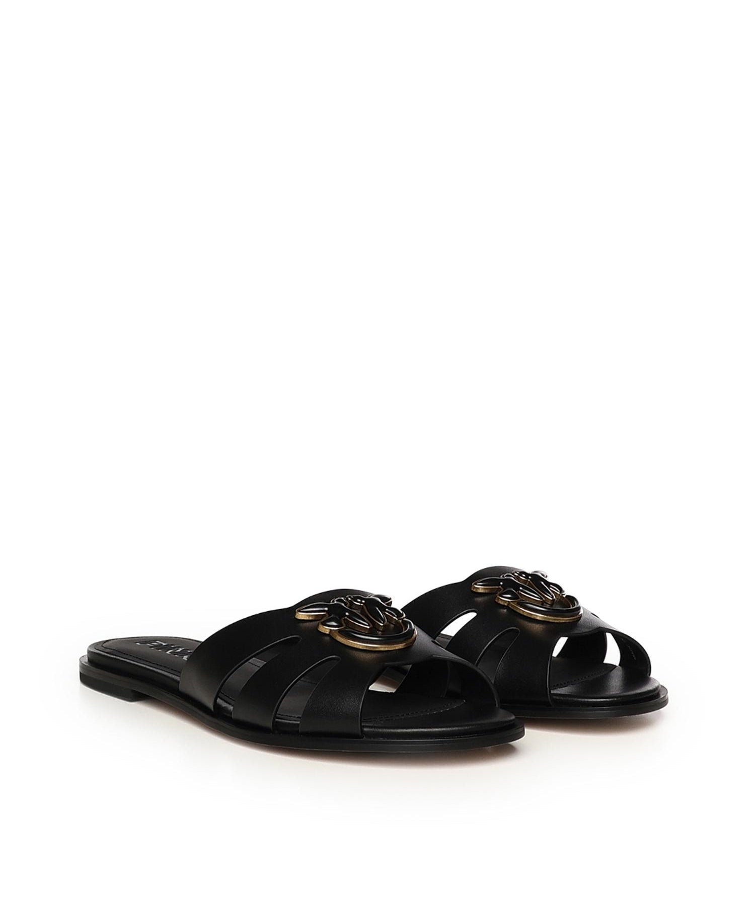 Slipper in pelle con logo SD0463 P001Z99 PINKO 