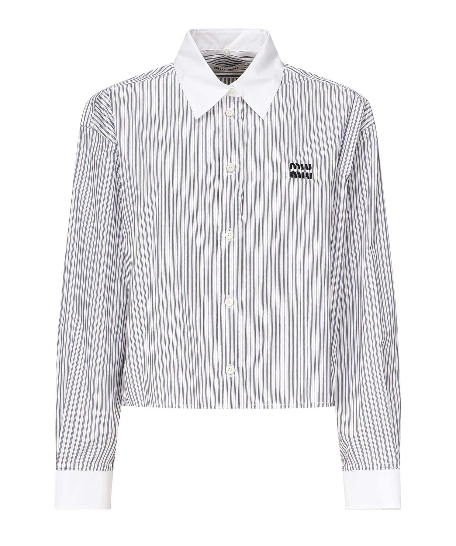 Camicia in popeline a righe<BR/> MK1971 174TF0963 MIU MIU 
