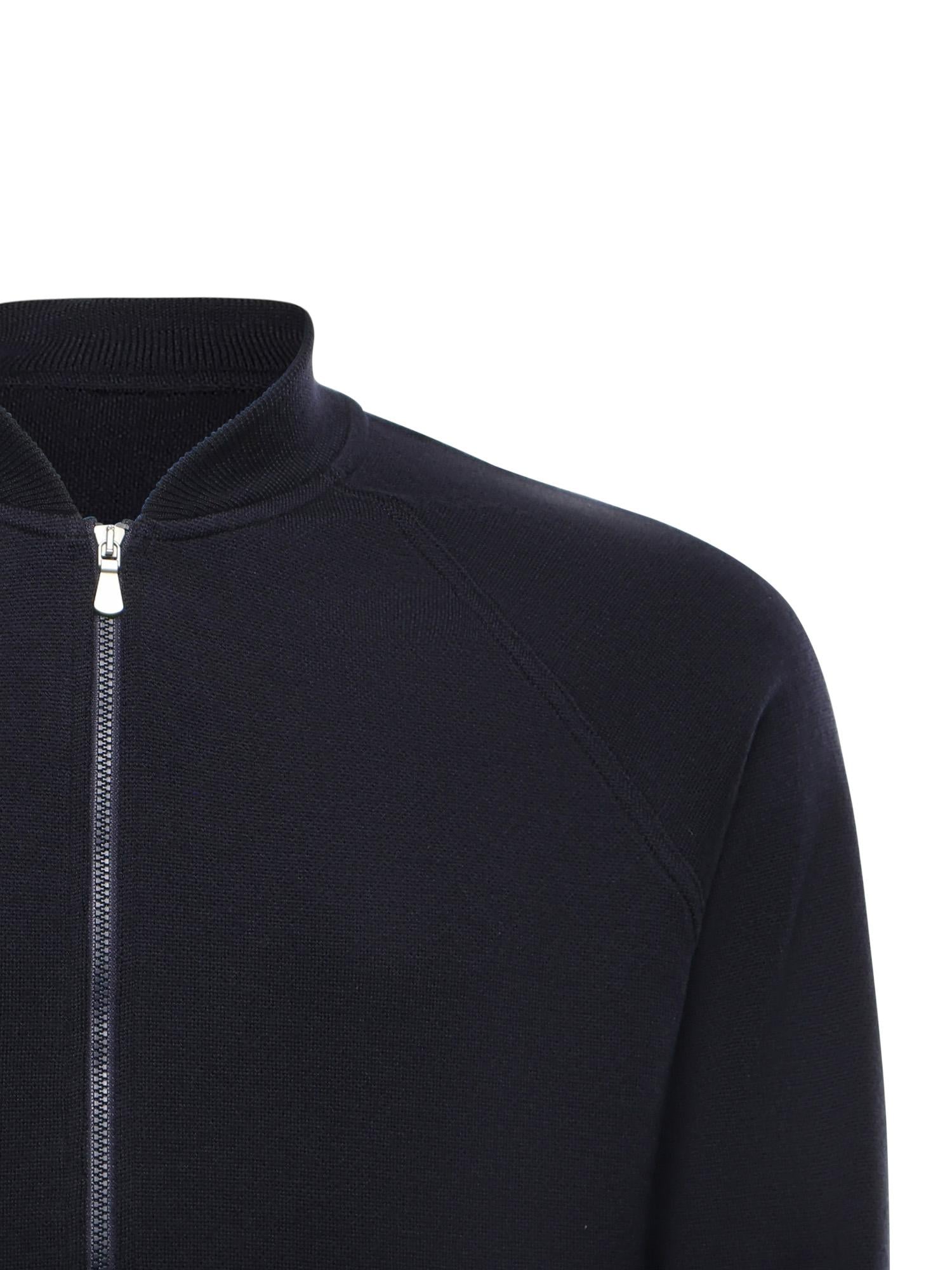 Felpa con zip in lana<BR/> 14803 57133598 GALIANO 