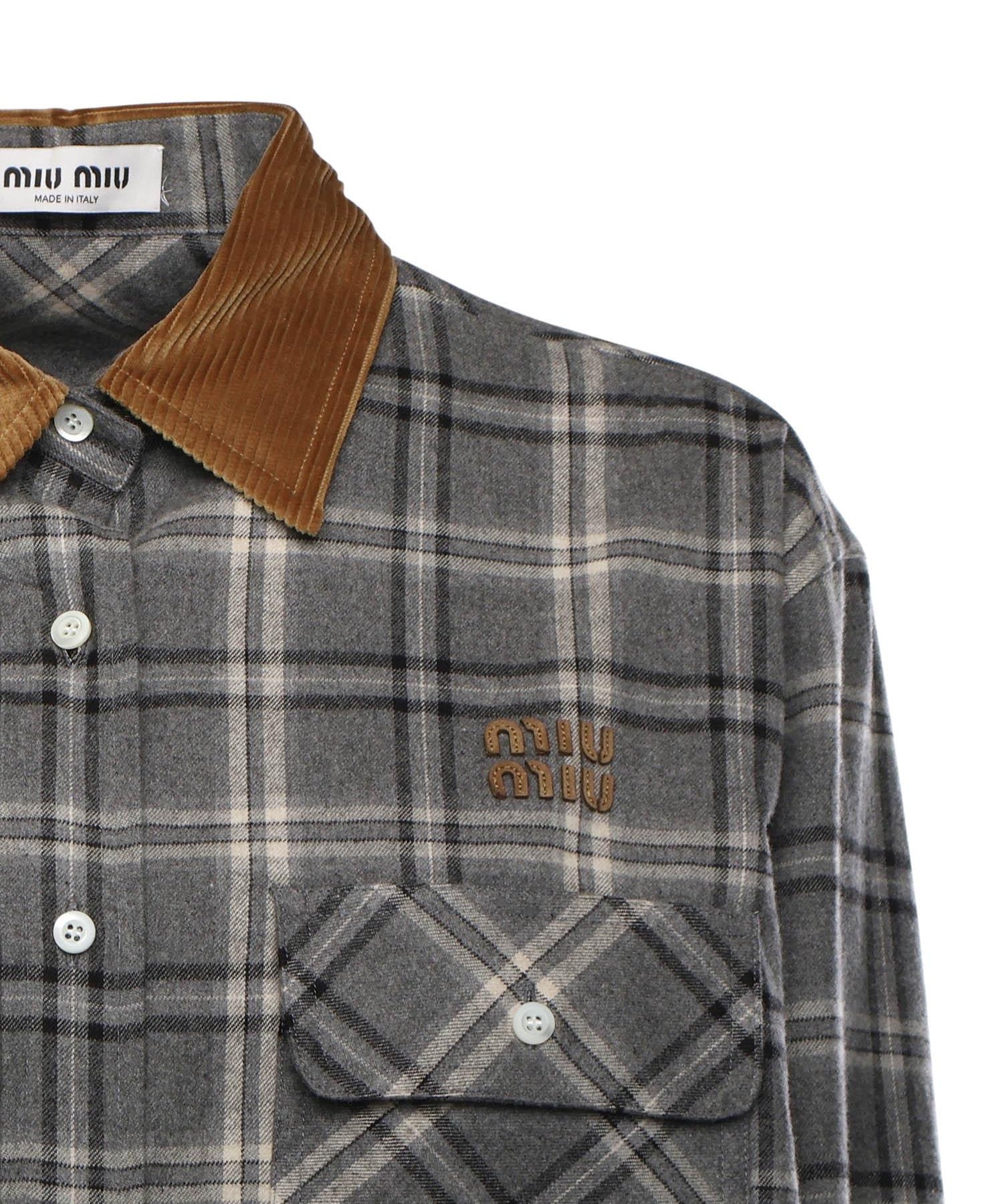 Camicia in flanella check MK2010 1807F0480 MIU MIU 