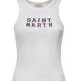 Tank top in cotone con logo AAD001 08543L MC2 SAINT BARTH 
