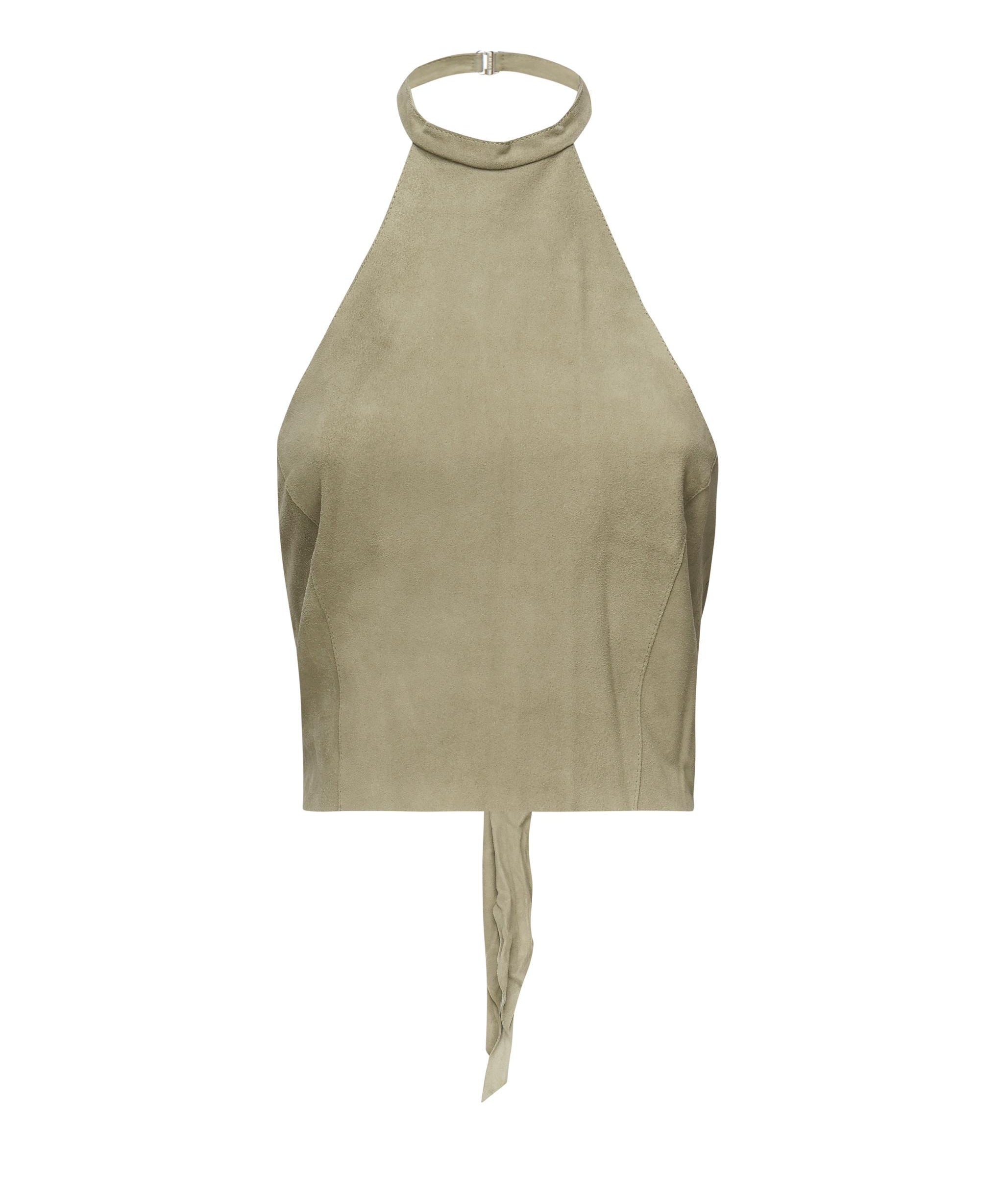 Top in suede con schiena scoperta 104724 A2EYXA3 PINKO 