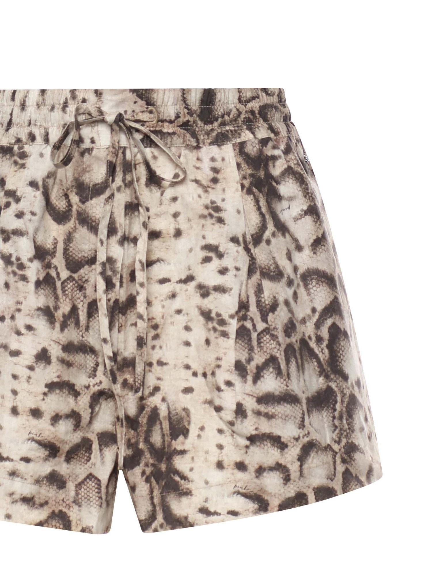Shorts con motivo snake in cotone 106964 A3B1CZ9 PINKO 
