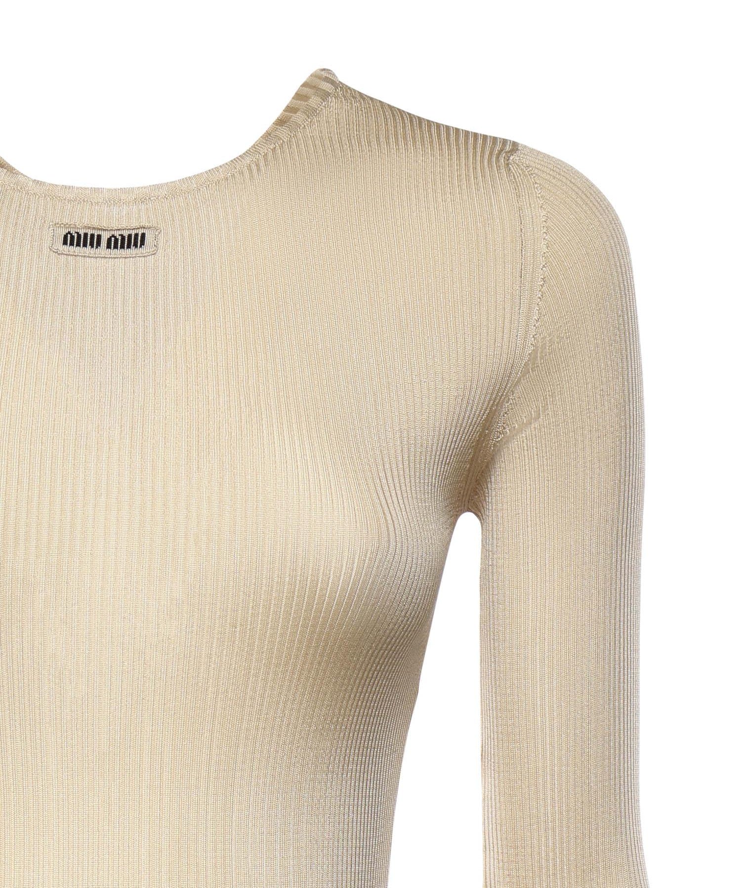Maglia girocollo in seta MML01C 18BQF0036 MIU MIU 