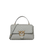 Borsa a mano media Love Bag Puff Chevron in nappa 100043 A0GKK32Q PINKO 