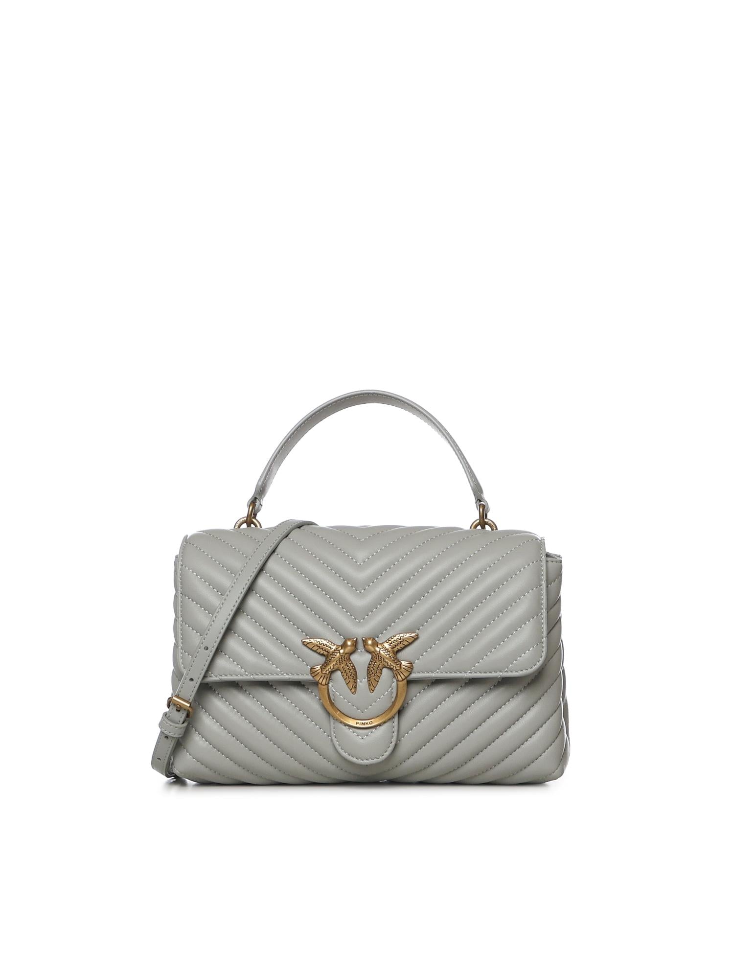 Borsa a mano media Love Bag Puff Chevron in nappa 100043 A0GKK32Q PINKO 