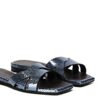 Sandali piatti Miryam<BR/> MIRYAM RETTILE JEANS GIULIANO GALIANO 