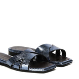 Sandali piatti Miryam<BR/> MIRYAM RETTILE JEANS GIULIANO GALIANO 